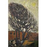 ‡ GWILYM PRICHARD early oil on board - tree in sunlight, signed 'Pritchard' with a letter 't' as per