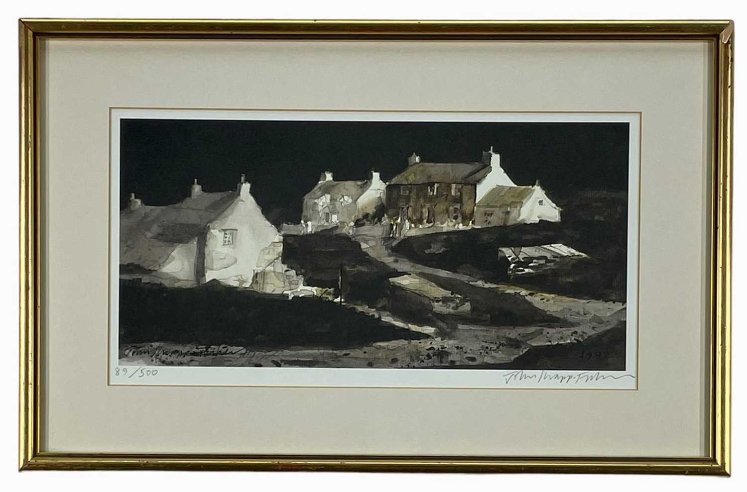 ‡ JOHN KNAPP-FISHER limited edition (89/500) print - 'Cottages in Abereiddy', signed in - Image 2 of 2