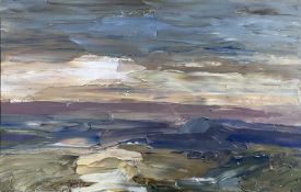 ‡ LEONARD BEARD oil on panel - entitled verso on Martin Tinney Gallery label 'Vale Sunset',