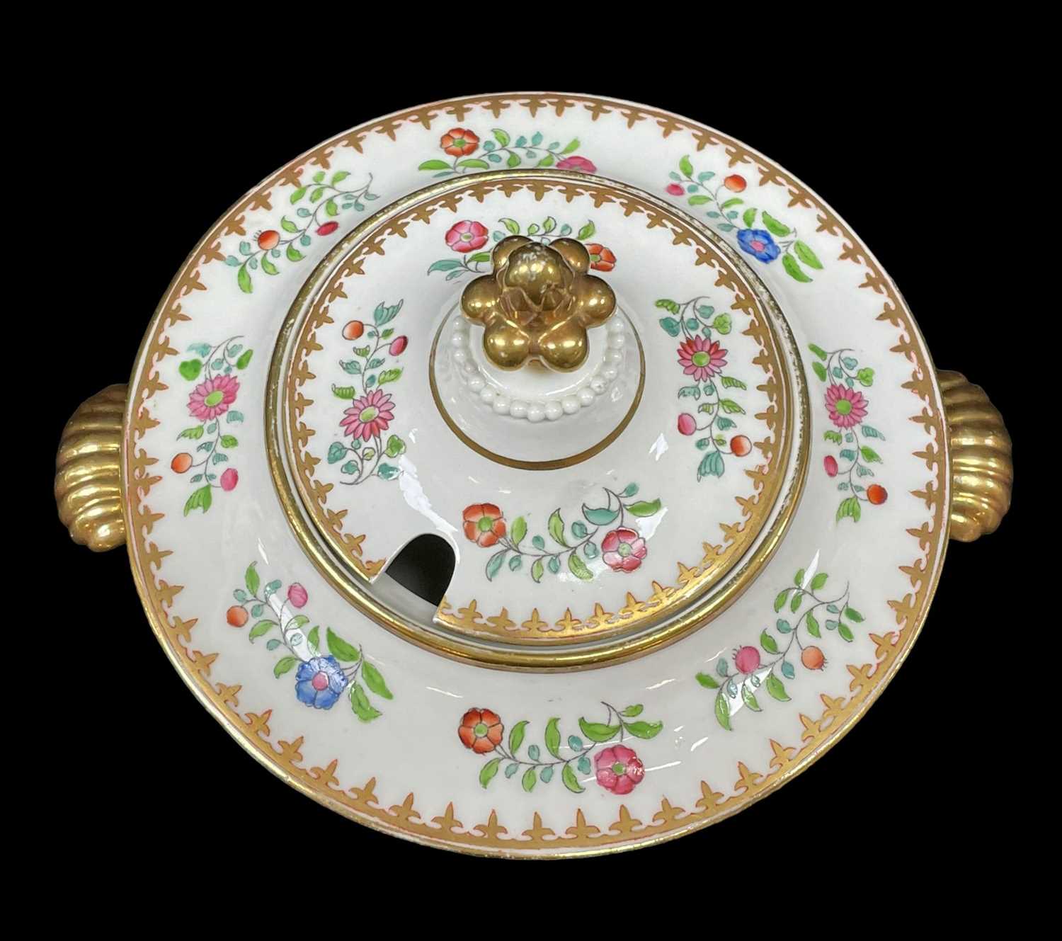 SWANSEA PORCELAIN FAMILLE ROSE PART DESSERT SERVICE circa 1814-1826, comprising circular based - Image 4 of 7