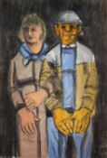 ‡ KAREL LEK pastel - couple walking arm in arm, signedDimensions: 70 x 48cmsProvenance:private