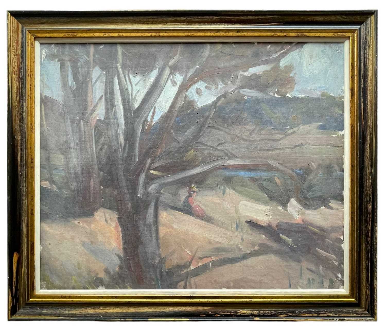 ‡ JOHN CYRLAS WILLIAMS oil on canvas - seated figure under a tree, unsigned Dimensions: 46 x - Image 2 of 2