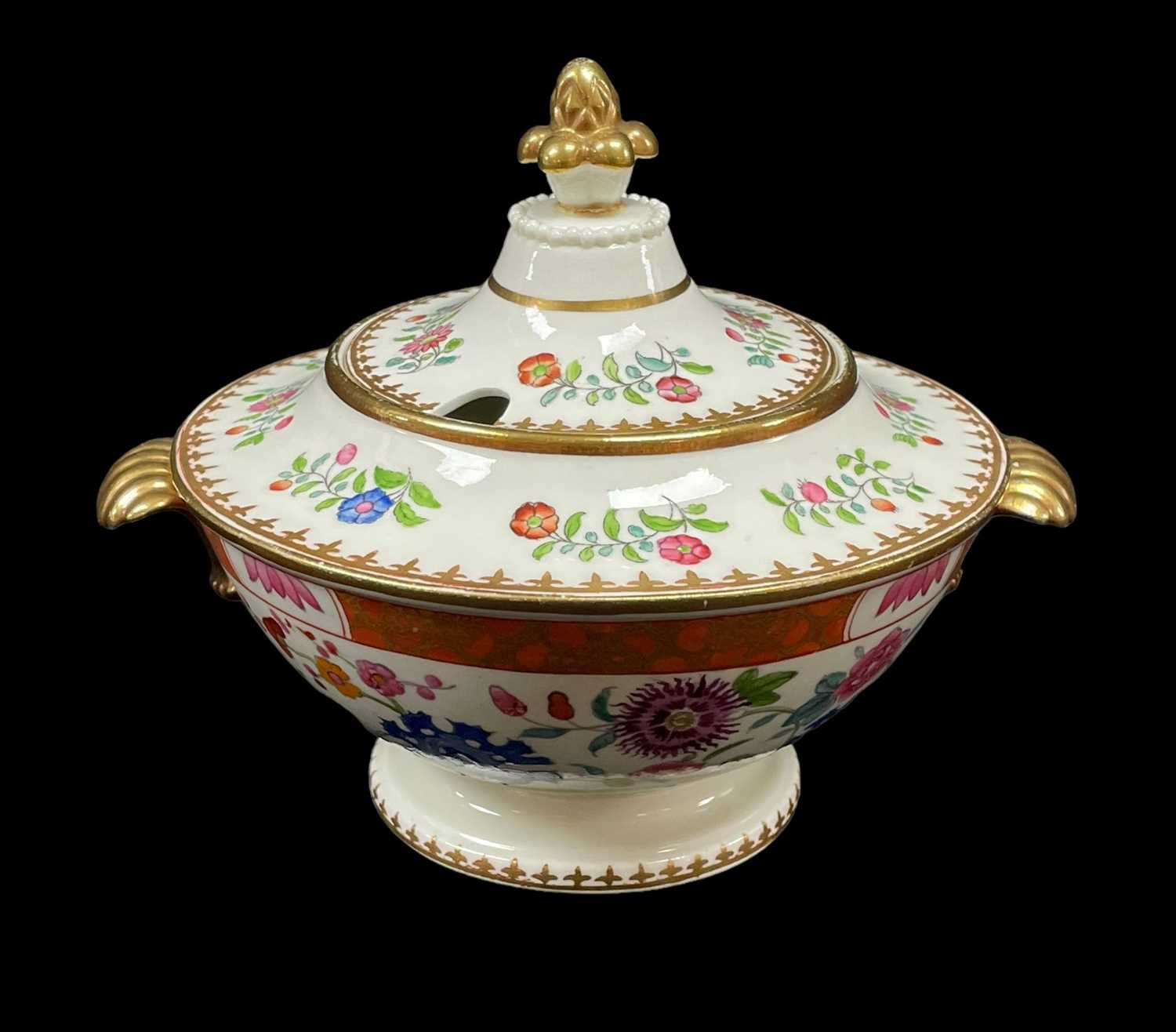 SWANSEA PORCELAIN FAMILLE ROSE PART DESSERT SERVICE circa 1814-1826, comprising circular based - Image 2 of 7