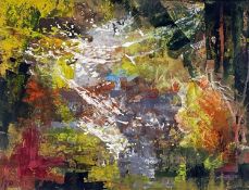 ‡ RAY HOWARD JONES mixed media - abstract, entitled verso 'Rookery Spring', signed and dated '