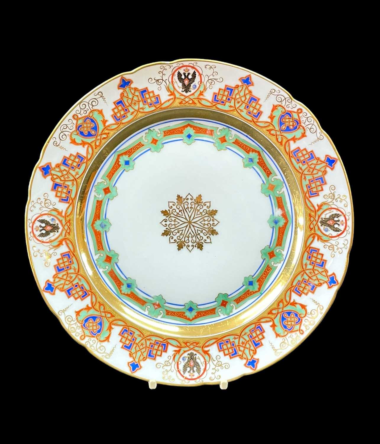 RUSSIAN PORCELAIN PLATE FROM THE KREMLIN SERVICE, Imperial Porcelain Factory, St. Petersburg, period