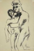 ‡ KEITH VAUGHAN ink on paper - Minotaur & Man, signed with initials and dated 1940Dimensions: 34 x