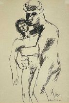 ‡ KEITH VAUGHAN ink on paper - Minotaur & Man, signed with initials and dated 1940Dimensions: 34 x
