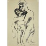 ‡ KEITH VAUGHAN ink on paper - Minotaur & Man, signed with initials and dated 1940Dimensions: 34 x