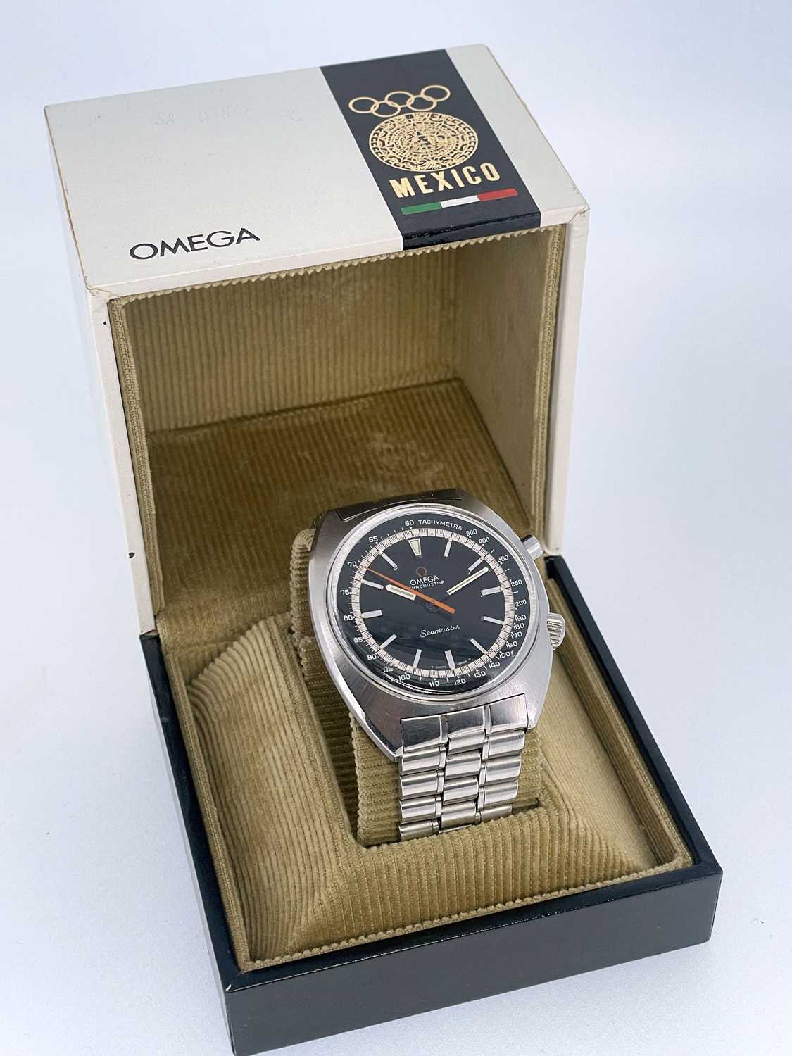 VINTAGE OMEGA SEAMASTER CHRONOSTOP CHRONOGRAPH WRISTWATCH, c. 1968, stainless steel, ref.145.007, - Image 2 of 3