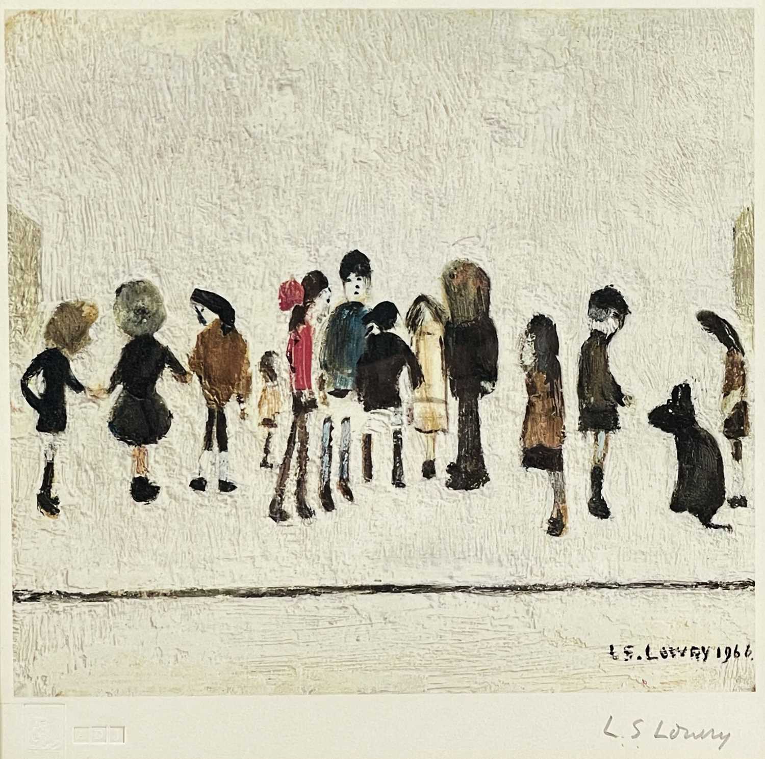 ‡ LAURENCE STEPHEN LOWRY RBA RA limited edition colour print - 'Group of Children', signed in pencil - Image 3 of 6