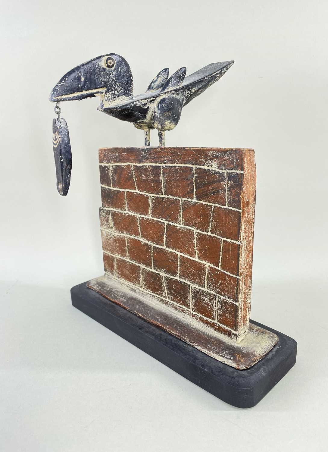 ‡ JOHN MALTBY stoneware sculpture - entitled to base 'Bird, Wall, Fish', signed, together with - Image 2 of 4
