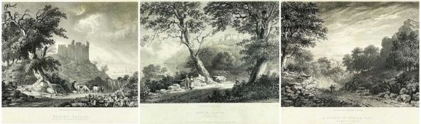 J.H. ROBINSON, three lithographs - 'Webley Castle', (I)17 x 25.5 cm, 'Oxwich Castle', (I) 17.5 x