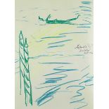 ‡ JOHN BRATBY pastel - 'The Gondola and Gondolier', signed and titled in pencil, 51 x 37cmsComments:
