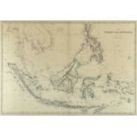 EDWARD WELLER 19th Century hand coloured map - entitled 'The Indian Archipelago' to include