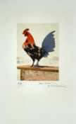‡ MICHAEL ROTHENSTEIN (British, 1908-1993) artist proof coloured print - standing cockerel,