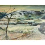 ‡ OLIVE KNIGHT (Contemporary) oil on board - winter landscape entitled 'Gilfach Goch Winter',