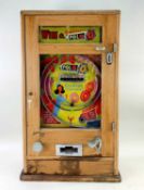 OLIVER WHALES ALLWIN PENNY SLOT PINBALL MACHINE, 'Win a Rowntrees Polo', with keys, 80cms