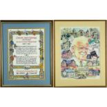 ‡ E MEIRION ROBERTS (Welsh Contemporary) limited edition (823/1000) calligraphy commemorative poster