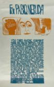 ‡ PAUL PETER PIECH two-colour lithograph - with verse dedicated to the Chilean poet and politician