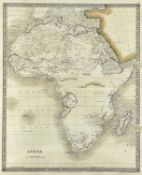 HENRY TEESDALE handcoloured map - Africa, circa 1830s, 43 x 36cmsComments: framed and mounted,