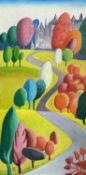 ‡ RALPH SPILLER (Contemporary Welsh) acrylic on board - entitled verso 'Student path II, Singleton
