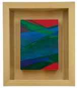 ‡ ELFYN LEWIS oil on canvas - abstract, entitled verso 'Dol Fair', 20 x 14cmsComments: framed and