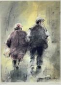 WILLIAM SELWYN (Welsh, b. 1933) limited edition (336/500) colour print - elderly couple walking,