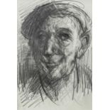 ‡ GARETH PARRY pencil drawing - head and shoulders of Arthur Williams Glo (coalman), signed with