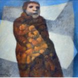 CYRIL FRADAN (South African, 1928-1997) oil on canvas – ‘The Beam', figure wrapped in brown blanket,