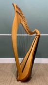 MODERN WELSH LEVER HARP, 36 strings, with ebonised back, signed internally 'Tomos Myrddin ap