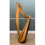 MODERN WELSH LEVER HARP, 36 strings, with ebonised back, signed internally 'Tomos Myrddin ap