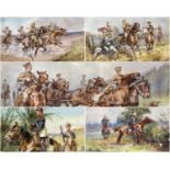 THOMAS IVESTER-LLOYD (1873-1942) watercolours - five WWI cavalry paintings including charging Sikh