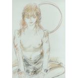 ‡ ANDREW VICARI (Welsh, b.1932) pencil - semi-nude female, signed and dated 2005, dedicated and