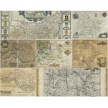 COLLECTION OF 17TH CENTURY & LATER COUNTY MAPS, to include “Suffolke described and divided into