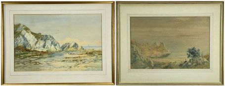 TWO WATERCOLOURS, Gower scenes of Overton (38 x 58cms) and Great Tor (36 x 55cms), both unsigned,