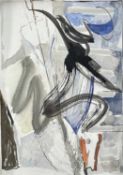LISA CARTER-GRIST (Welsh, b. 1972) mixed media - abstract, entitled verso 'Reflected Figure', signed