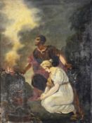19TH CENTURY CENTURY CONTINENTAL SCHOOL oil on canvas - old testament scene of standing male and