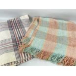 TWO VINTAGE WELSH CHECK BLANKETS, 220 x 165cms and 203 x 183cms (2) Provenance: private collection