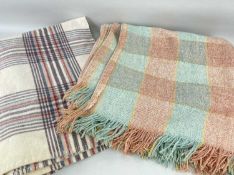 TWO VINTAGE WELSH CHECK BLANKETS, 220 x 165cms and 203 x 183cms (2) Provenance: private collection