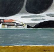 ‡ GEORGE LITTLE (Welsh, 1927-2017) mixed media - Swansea Bay, signed, 20 x 20cmsComments: framed and