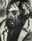 ‡ PATRICIA AITHIE (Welsh, b. 1957) charcoal - head and shoulders portrait of Scottish artist John
