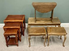 FURNITURE ASSORTMENT - to include a reproduction Long John coffee table and matching pair of side