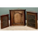 OFFERED WITH LOT 45 - WALL HANGING CORNER CUPBOARD/CABINETS (3) - to include a vintage oak example