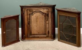 OFFERED WITH LOT 45 - WALL HANGING CORNER CUPBOARD/CABINETS (3) - to include a vintage oak example