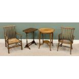 FURNITURE ASSORTMENT (4) - two cane seated elbow chairs with twist and spindle backs, 81cms H, 51cms