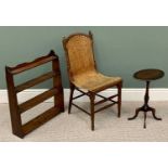 FURNITURE ASSORTMENT (3) - vintage chair with bentwood pierced and studded seat and back, three