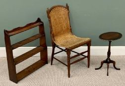 FURNITURE ASSORTMENT (3) - vintage chair with bentwood pierced and studded seat and back, three