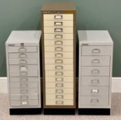 BISLEY MULTI-DRAWER FILING CABINETS (3) - 94cms H, 28cms W, 41cms D (the largest)