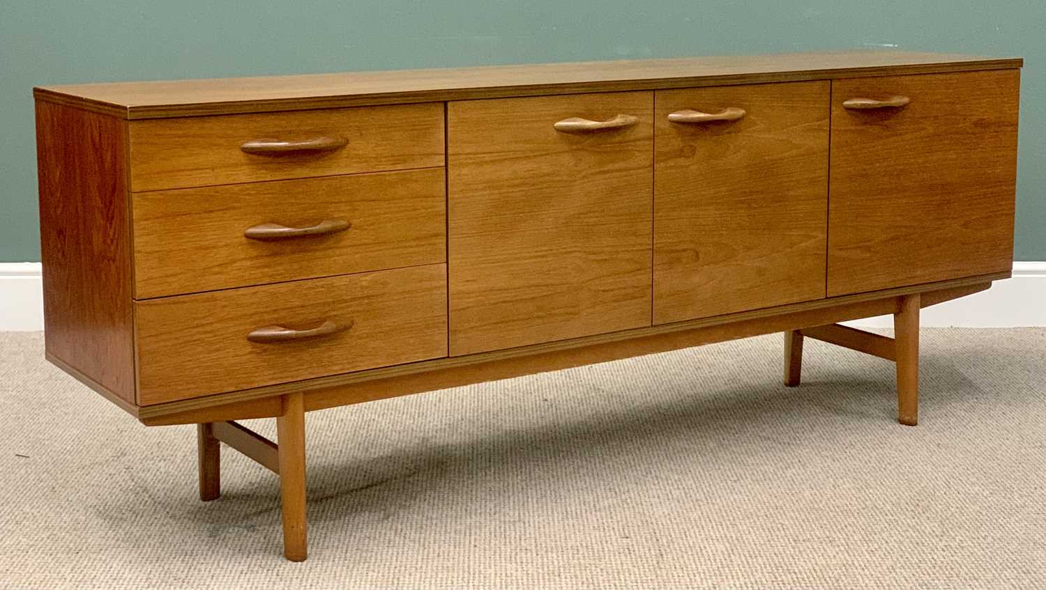 PLUS LOT 21 - MID-CENTURY SIDEBOARD BY AVALON - having three drawers alongside three cupboard doors, - Image 3 of 6