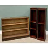 OFFERED WITH LOT 28 - BOOKCASES x 3 - a modern oak set with adjustable shelves, 84cms H, 107cms W,
